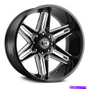 ホイール 4本セット Vision 363 Razor Wheels 24x12(-51、5x127、78.1)4のブラックリムセット Vision 363 RAZOR Wheels 24x12 (-51, 5x127, 78.1) Black Rims Set of 4(2)
