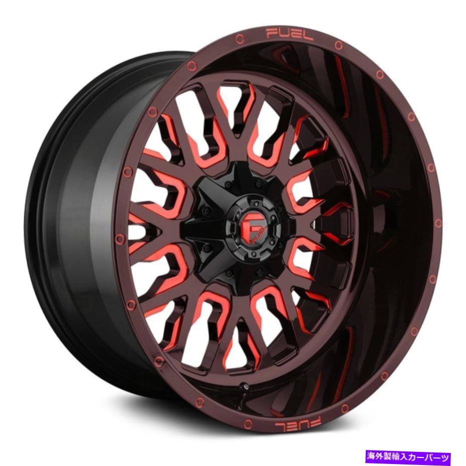 ホイール　4本セット 燃料D612ストローク1PCホイール20x12（-43、5x127、78.1）4のブラックリムセット Fuel D612 STROKE 1PC Wheels 20x12 (-43, 5x127, 78.1) Black Rims Set of 4