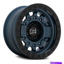 ホイール　4本セット ブラックサイアベンジャービードロックホイール17x8.5（0、6x139.7）4の青いリムセット Black Rhino AVENGER BEADLOCK Wheels 17x8.5 (0, 6x139.7) Blue Rims Set of 4