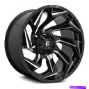 ホイール 4本セット 燃料D753反応1PCホイール24x12(-44、5x139.7、110.1)4のブラックリムセット Fuel D753 REACTION...