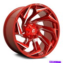 ホイール　4本セット 燃料D754反応1PCホイール22x10（-18、6x139.7、106.1）4の赤いリムセット Fuel D754 REACTION 1PC Wheels 22x10 (-18, 6x139.7, 106.1) Red Rims Set of 4