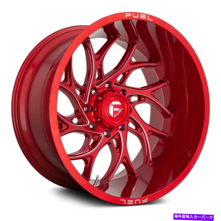 ホイール　4本セット 燃料D742ランナー1PCホイール24x14（-75、5x127、71.5）4の赤いリムセット Fuel D..