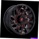 ホイール 4本セット 18x7 Fuel UTV D779 Runner UTV Blk Milled Candy Red Wheels 4x156(13mm)...