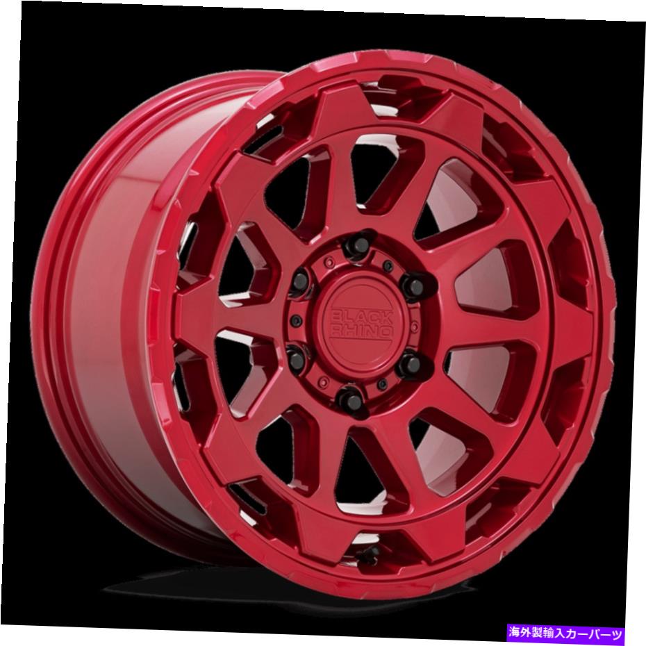 ホイール　4本セット 18x9ブラックサイロローターキャンディーレッドホイール6x4.5（12mm）セット4 18x9 Black Rhino Rotor Candy Red Wheels 6x4.5 (12mm) Set of 4
