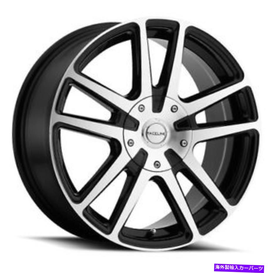 ホイール　4本セット 18x8 Raceline 145m Encoreブラック/機械加工ホイール5x112/5x120（+40mm）セット4 18x8 Raceline 145M Encore Black/Machined Wheels 5x112/5x120 (+40mm) Set of 4(2)