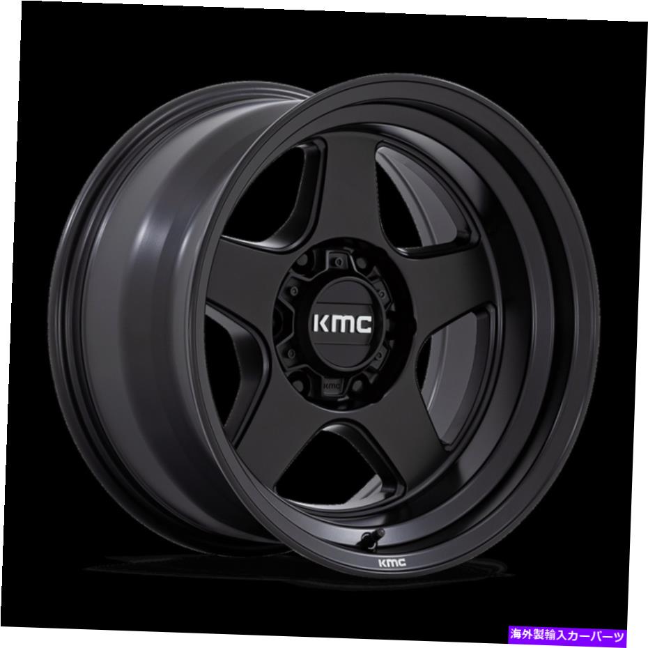 ホイール　4本セット 17x8.5 kmc km728ロボマットブラックホイール6x4.5（18mm）セット4 17x8.5 KMC KM728 Lobo Matte Black Wheels 6x4.5 (18mm) Set of 4(2)