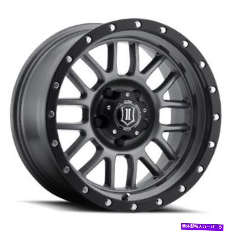 ホイール　4本セット 17x8.5アイコン合金アルファガンメタルホイール5x5（0mm）セット4のセット 17x8.5 Icon Alloys Alpha Gunmetal Wheels 5x5 (0mm) Set of 4