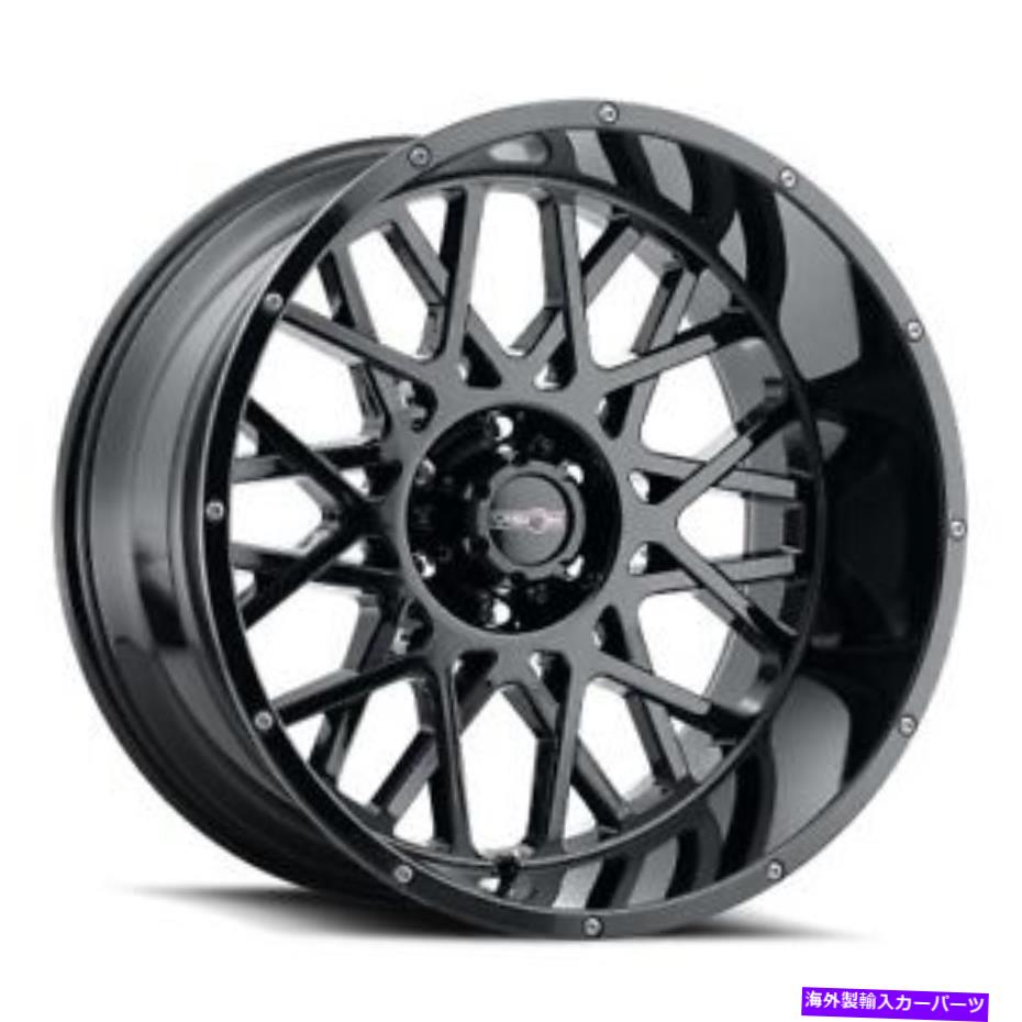 ホイール　4本セット 20x10ビジョン412ロッカーグロスブラックホイール6x135（-25mm）セット4 20x10 Vision 412 Rocker Gloss Black Wheels 6x135 (-25mm) Set of 4