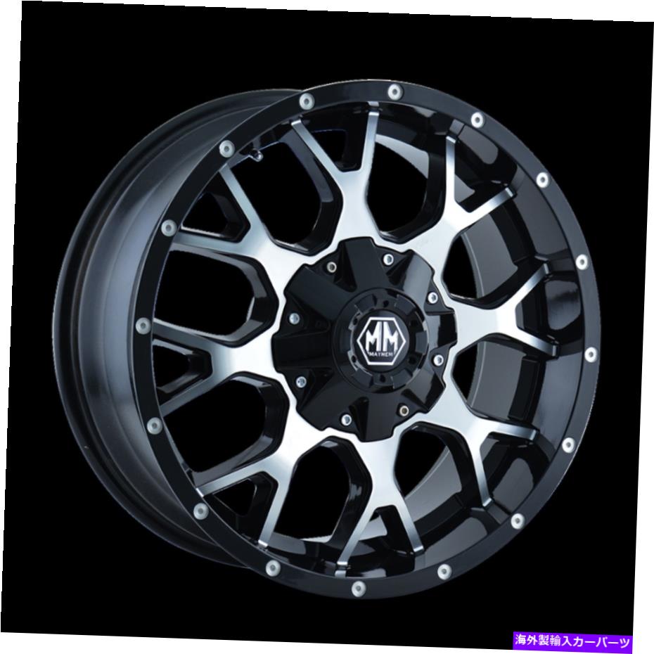 ホイール　4本セット 20x9メイヘムウォリアーブラック/機械加工フェイスホイール8x180（0mm）セット4 20x9 MAYHEM Warrior Black/Machined Face Wheels 8x180 (0mm) Set of 4
