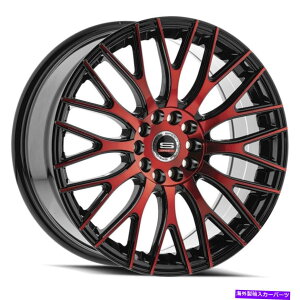 ホイール　4本セット 20x8.5 SPEC-1 SP-55 GLOSS BLACK＆RED MACHホイール5x100/5x4.5（38mm）セット4 20x8.5 Spec-1 SP-55 Gloss Black & Red Mach Wheels 5x100/5x4.5 (38mm) Set of 4