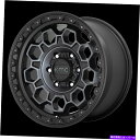 ホイール 4本セット 17x9 kmc km545トレックサテンブラックw/灰色のティントホイール5x5(-12mm)セット4 17x9 KMC KM545 T...