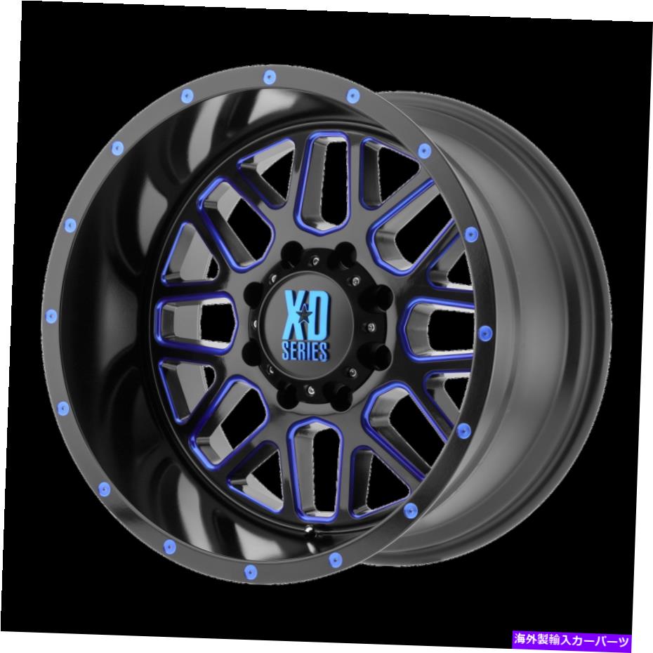 ホイール　4本セット 20x12 XDシリーズXD820ブラックミリングW/ブルーの色合いホイール6x5.5（-44mm）セット4 20x12 XD Series XD820 Black Milled W/Blue Tint Wheels 6x5.5 (-44mm) Set of 4