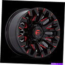 ホイール 4本セット 18x9燃料D829 Quake Gloss Black Milled Red Tint Wheels 8x6.5(1mm)セット4 18x9 Fuel D829 Quake Gloss Black Milled Red Tint Wheels 8x6.5 (1mm) Set of 4