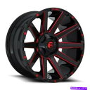ホイール 4本セット 20x9 d643燃料コントラグロスブラック&レッドホイール5x4.5/5x5(1mm)セット4セット 20x9 D643 Fuel Co...
