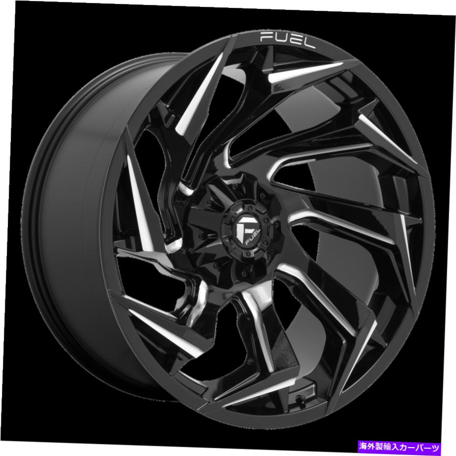 ホイール　4本セット 20x9燃料1PC D753反応光沢ブラックホイール8x6.5（1mm）セット4 20x9 Fuel 1pc D7..