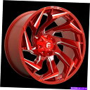 ホイール 4本セット 24x12燃料1PC D754反応キャンディレッドミルホイール6x135/6x5.5(-44mm)セット4 24x12 Fuel 1pc D754 REACTION Candy Red Mill Wheel 6x135/6x5.5 (-44mm) Set of 4(2)