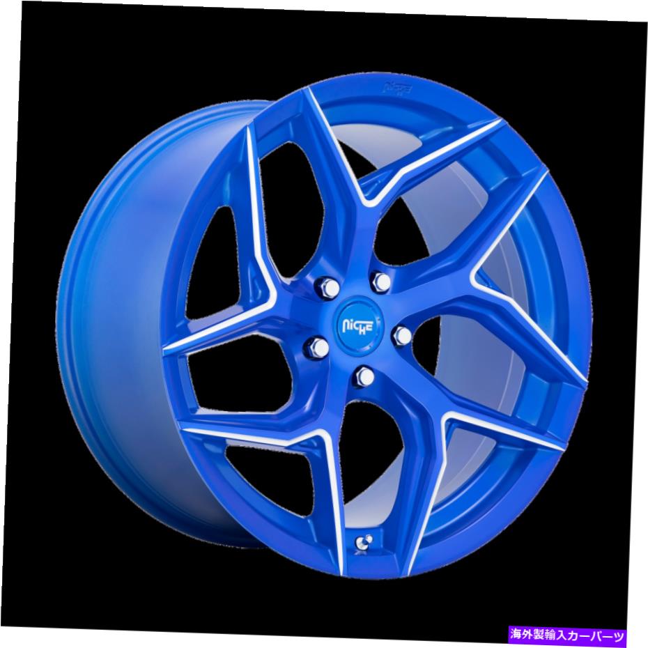 ホイール 4本セット 20x10.5ニッチM268ねじれ陽極酸化青色の粉砕ホイール5x112（40mm）セット4 20x10.5 Niche M268 Torsion Anodized Blue Milled Wheels 5x112 (40mm) Set of 4