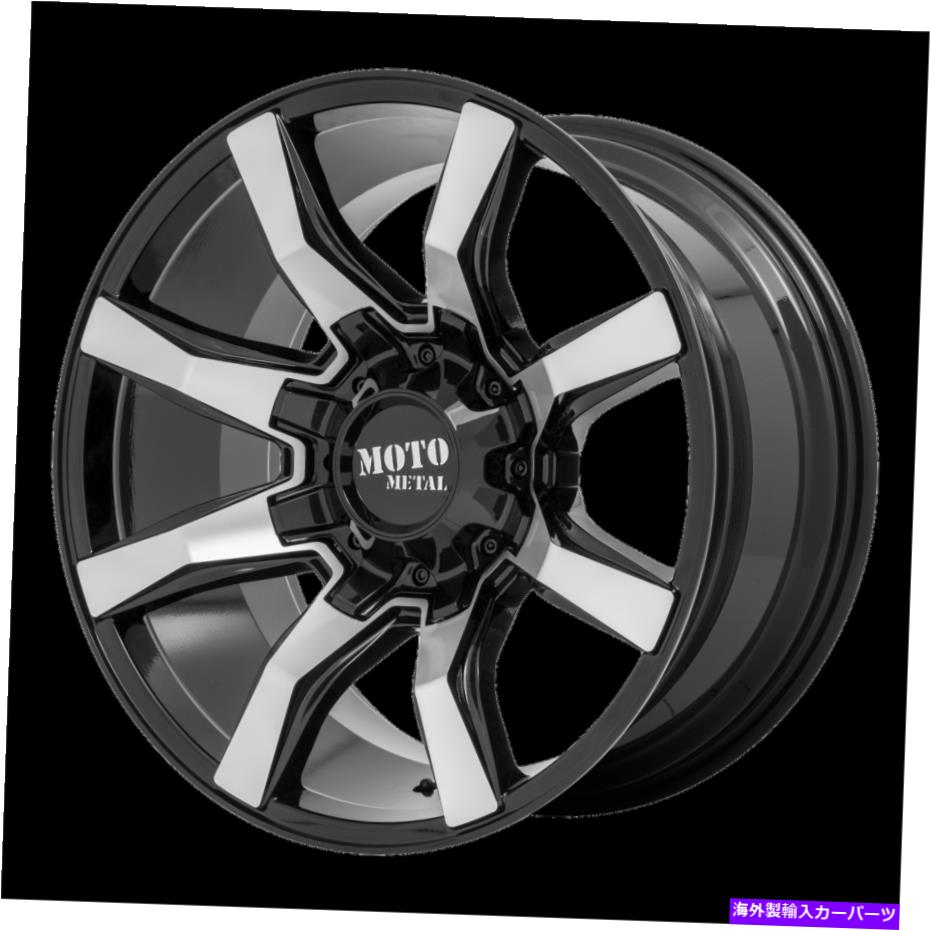 ホイール　4本セット 22x10 Moto Metal Mo804 Spider Glossブラック機械加工ホイール8x6.5（-18mm）セット4 22x10 Moto Metal MO804 Spider Gloss Black Machined Wheels 8x6.5 (-18mm) Set of 4