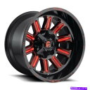 ホイール 4本セット 20x10 D621 Fuel Hardline Gloss Black&Red Wheels 5x5.5/5x150(-18mm)セット...