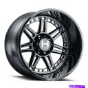 ホイール　4本セット 20x9敵対的なH124ルナティックブレードカット（ブラックミリング）ホイール6x135（12mm）セット4 20x9 Hostile H124 Lunatic Blade Cut (Black Milled) Wheels 6x135 (12mm) Set of 4