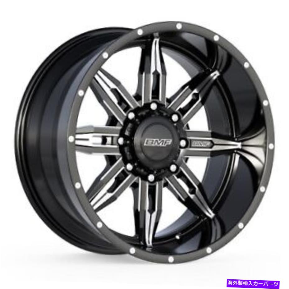 ホイール　4本セット 22x10.5 bmfルーレットブラック＆ミリングホイール8x6.5（-25mm）セット4 22x10.5 BMF Roulette Black & MIlled Wheels 8x6.5 (-25mm) Set of 4