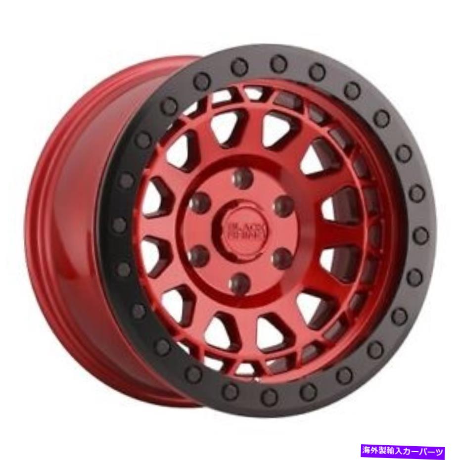 ホイール　4本セット 17x8.5ブラックサイムプリムビードロックレッドw/ブラックリングホイール5x5（-38mm）セット4セット 17x8.5 Black Rhino Primm Beadlock Red W/Black Ring Wheels 5x5 (-38mm) Set of 4