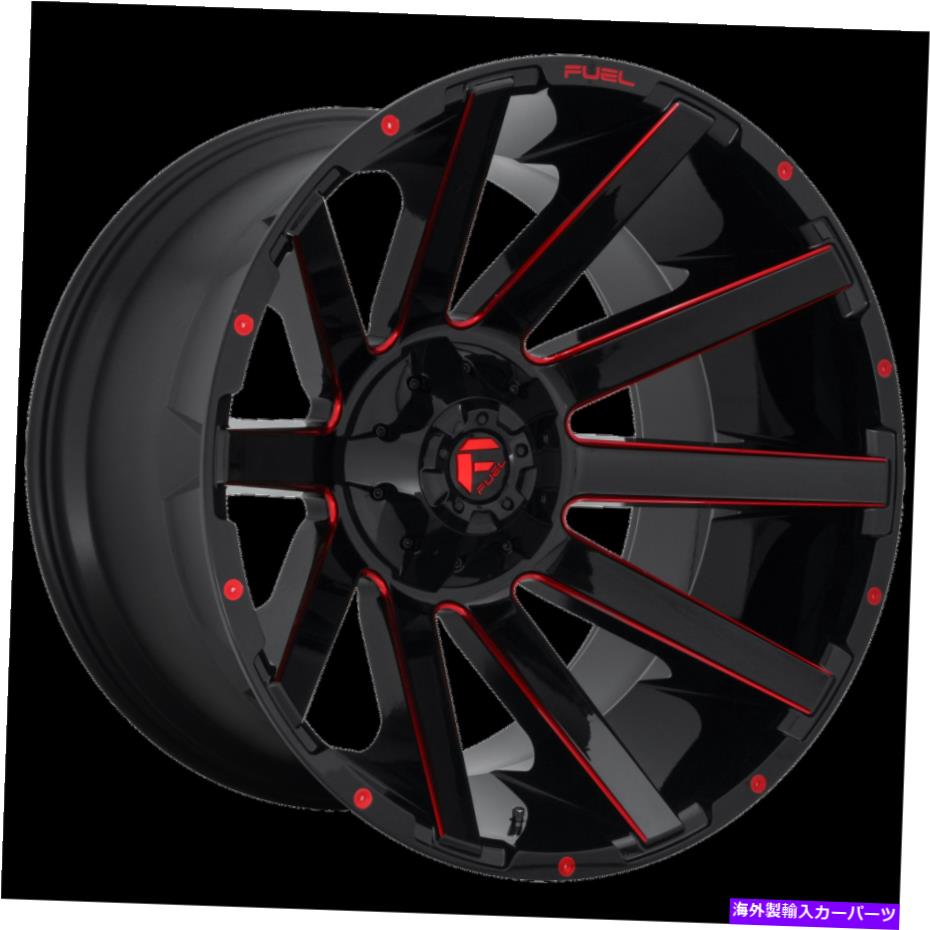 ホイール　4本セット 22x12燃料D643コントラグロスブラック＆レッドホイール5x4.5/5x5（-44mm）セット4 22x12 Fuel D643 Contra Gloss Black & Red Wheels 5x4.5/5x5 (-44mm) Set of 4