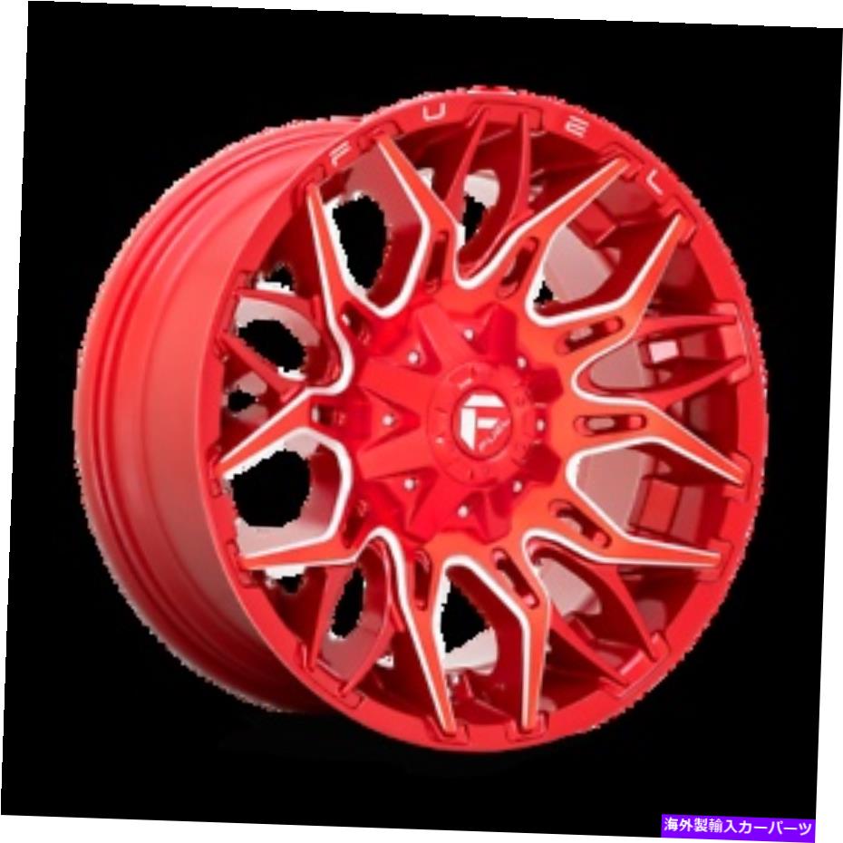 ホイール　4本セット 22x12 Fuel 1PC D771 Twitch Candy Red Milled Wheels 8x180（-44mm）セット4のセ..