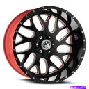 ホイール 4本セット 24x12 XFXフローXFX-301 BLK MILLED W/RED WHEELS 5x5/5x5.5(-44mm)セット4セット 24x12 XFX Flow XFX-301 Blk Milled W/Red Wheels 5x5/5x5.5 (-44mm) Set of 4(2)