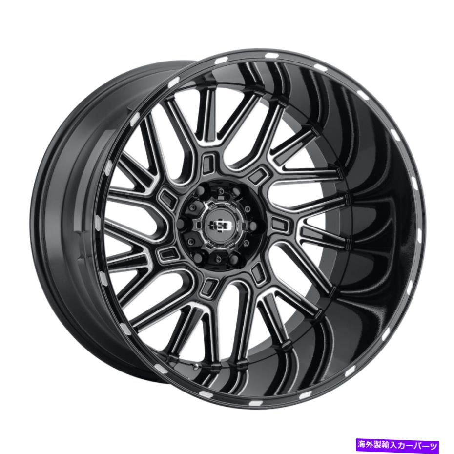 ホイール　4本セット 22x10 Vision 404 Brawl Gloss Black Milled Spoke Wheels 8x180（-19mm）セット4セット 22x10 Vision 404 Brawl Gloss Black Milled Spoke Wheels 8x180 (-19mm) Set of 4