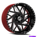ホイール 4本セット 24x12 XFXフローXFX-306 BLK Milled W/Red Wheels 5x5/5x5.5(-44mm)セット4セット 2...