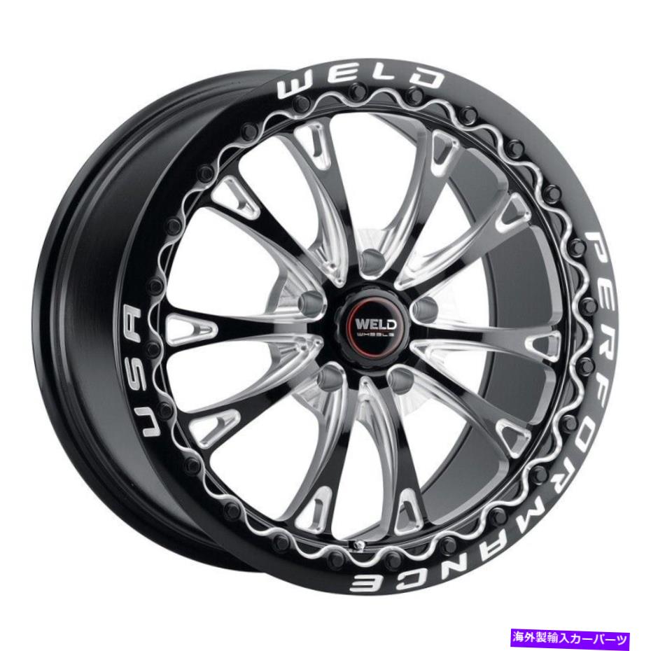 ホイール　4本セット 18x10溶接パフォーマンスS908ベルモントドラッグビードロックブラックホイール5x4.5（50mm）セット4 18x10 WELD Perf S908 Belmont Drag BEADLOCK Black Wheels 5x4.5 (50mm) Set of 4