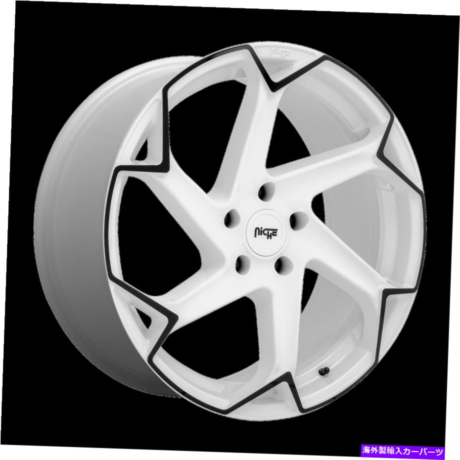ホイール　4本セット 20x10.5ニッチ1pc m257フラッシュグロスホワイトと黒いホイール5x112（27mm）セット4 20x10.5 Niche 1pc M257 FLASH Gloss White With Black Wheel 5x112 (27mm) Set of 4