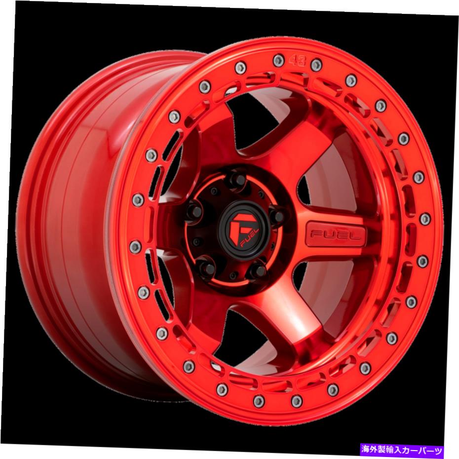 ホイール　4本セット 17x9燃料1PC D123ブロックビードロックキャンディーレッドホイール5x5（-15mm）セット4セット 17x9 Fuel 1pc D123 BLOCK BEADLOCK Candy Red Wheel 5x5 (-15mm) Set of 4