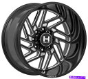 ホイール 4本セット 22x14敵対的なH116ジグソーブレードカット(ブラックミリング)ホイール8x180(-76mm)セット4 22x14 Hostile ...
