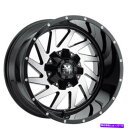 ホイール　4本セット （4）20x9オフロードモンスターホイールM12グロスブラック機械加工リム（B45） (4) 20x9 Off Road Monster Wheels M12 Gloss Black Machined Rims (B45)