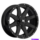 ホイール 4本セット (4)20x9オフロードモンスターホイールM08マットブラックリム(B44) (4) 20x9 Off Road Monster Wheels M08 Matte Black Rims (B44)(2)