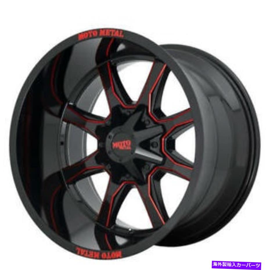 ホイール　4本セット （4）20x10 "Moto Metal Wheels MO970 GLOSS BLACK MILLED W RED TINT OFF ROAD（B46） (4) 20x10" Moto Metal Wheels MO970 Gloss Black Milled w Red Tint Off Road (B46)