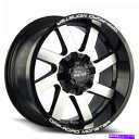 ホイール 4本セット (4)20x10オフロードモンスターホイールM80グロスブラック機械加工リム(B42) (4) 20x10 Off Road Monste...