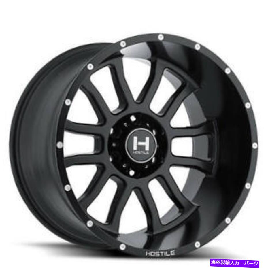 ۥ롡4ܥå 420x9ŨŪۥH107ȥåȥեȡʥƥ֥å˥ɥաB4 (4) 20x9 Hostile Wheels H107 Gauntlet Asphalt (Satin Black) Off Road(B4)