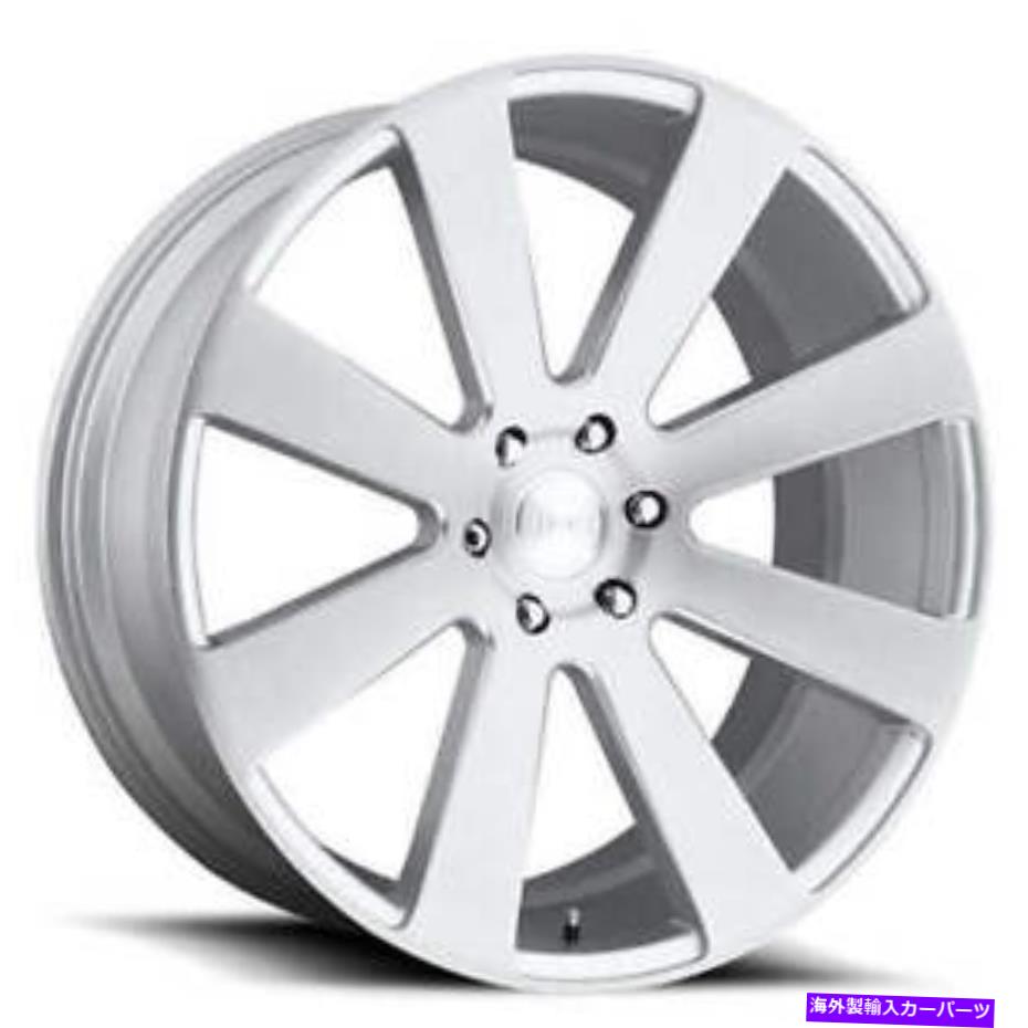 ホイール　4本セット （4）22 "ダブホイール8ボールS213ブラシ付きシルバーリム（B46） (4) 22" Dub Wheels 8 Ball S213 Brushed Silver Rims(B46)