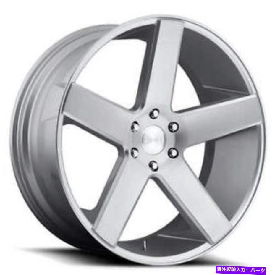 ホイール　4本セット （4）22 "ダブホイールバラーS218ブラシ付きシルバーリム（B46） (4) 22" Dub Wheels Baller S218 Brushed Silver Rims(B46)