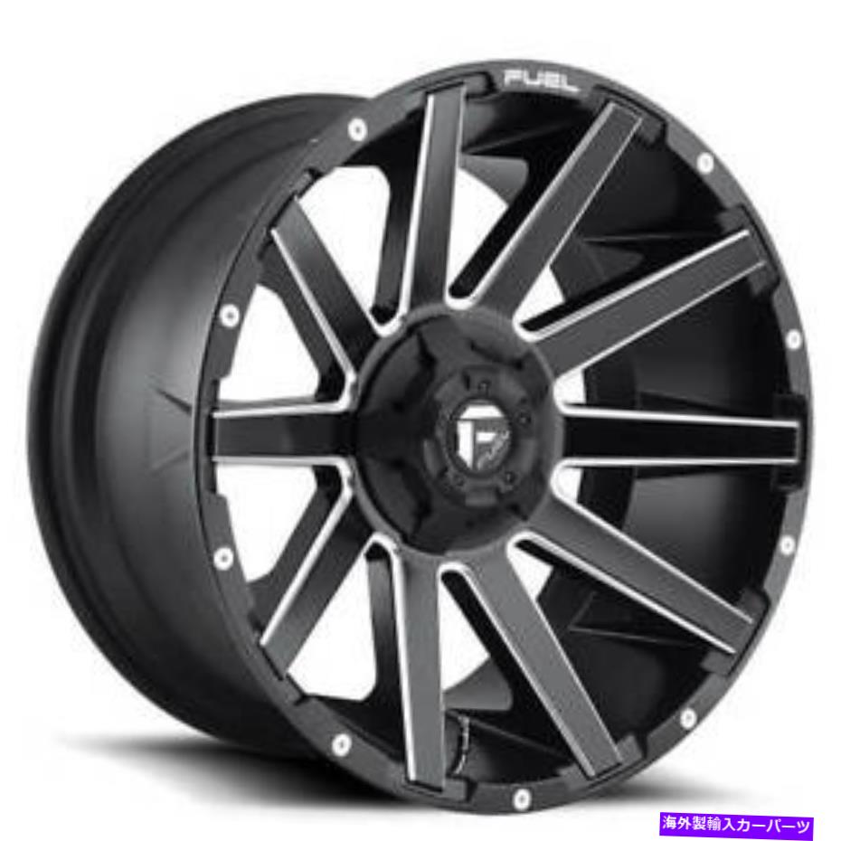 ホイール　4本セット （4）20x9燃料ホイールd616コントラマットブラックミルがロードリムから外れた（B47） (4) 20x9 Fuel Wheels D616 Contra Matte Black Milled Off Road Rims (B47)