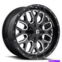 ホイール 4本セット (4)20x9燃料ホイールd588タイタンブラックミリングされた道路リム(B43) (4) 20x9 Fuel Wheels D588 T...