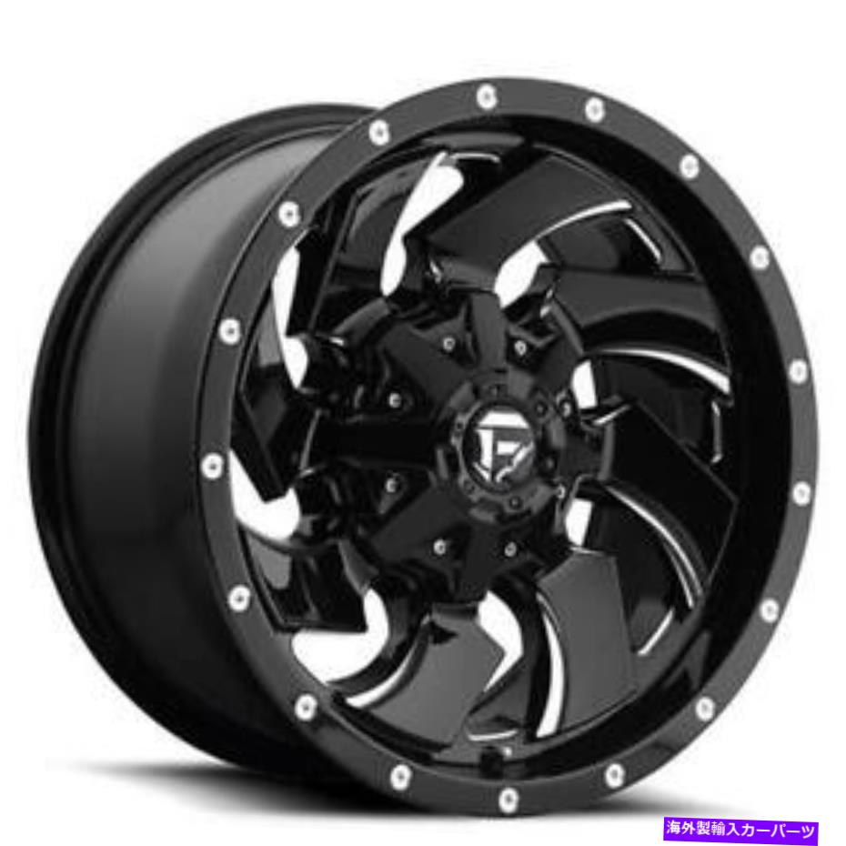 ホイール　4本セット （4）22x10燃料ホイールD574クリーバーグロスブラックミルズオフロードリム（B47） (4) 22x10 Fuel Wheels D574 Cleaver Gloss Black Milled Off Road Rims (B47)
