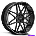 ホイール 4本セット （4）24 azadホイールAZ77マットブラックセンターと光沢のある黒いリップリム（B45） (4) 24 Azad Wheels AZ77 Matte Black Center with Gloss Black Lip Rims(B45)