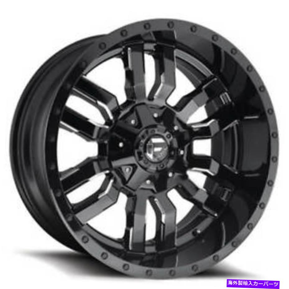 ホイール　4本セット （4）24x12燃料ホイールd595スレッジグロスブラックミルドロードリム（B42） (4) 24x12 Fuel Wheels D595 Sledge Gloss Black Milled Off Road Rims (B42)