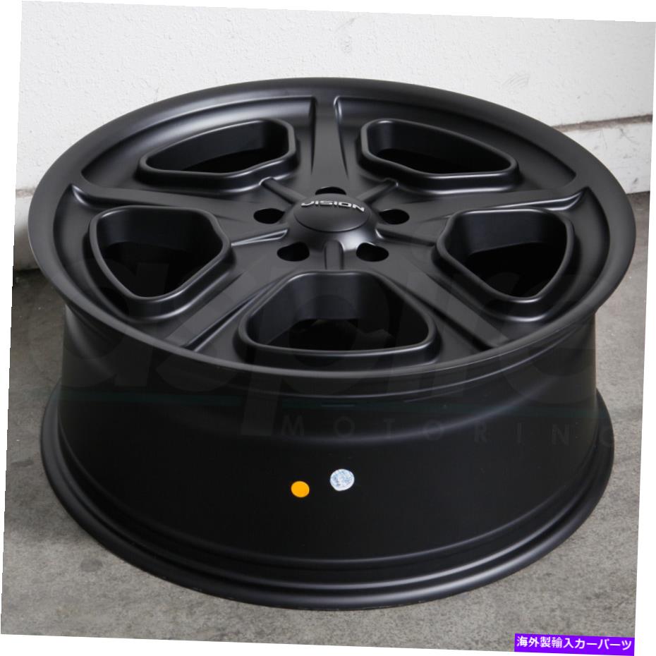 ホイール　4本セット 15x7サテンブラックホイールビジョン147デイトナ5x4.75/5x120.65 6（4のセット）83 15x7 Satin Black Wheels Vision 147 Daytona 5x4.75/5x120.65 6 (Set of 4) 83