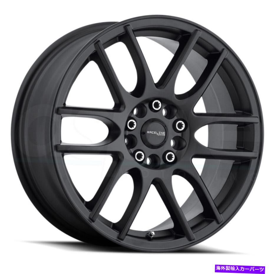 ホイール　4本セット 17x7.5ブラックホイールレースライン141bミスティック5x112/5x120 40（4のセット）74.1 17x7.5 Black Wheels Raceline 141B Mystique 5x112/5x120 40 (Set of 4) 74.1