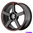 ホイール　4本セット 17x7 motegi mr116 fs5 5x100/5x114.3 40ブラックレッドホイールリムセット（4）72.56 17x7 Motegi MR116 FS5 5x100/5x114.3 40 Black Red Wheels Rims Set(4) 72.56